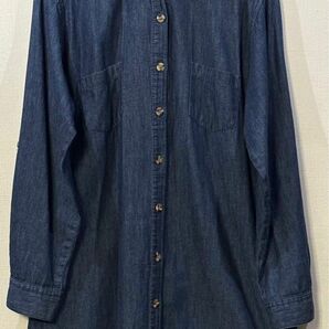◆デニム ロングシャツ チュニック 羽織り 大きいサイズ