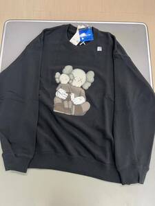 【数量限定】KAWS カウズ ユニクロ コラボ スウェットシャツ 長袖 L 新作 UNIQLO コンパニオン　未使用　新品　タグ付き 黒　BLACK UT