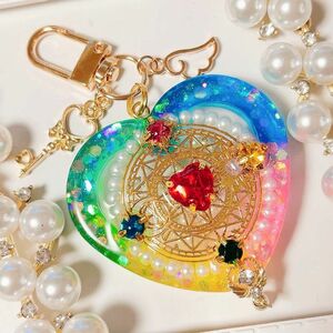 魔法少女スターライト◆ハートシェイカー シャカシャカキーホルダー 魔法陣 レジン かわいい 名入れ プレゼント ハンドメイド