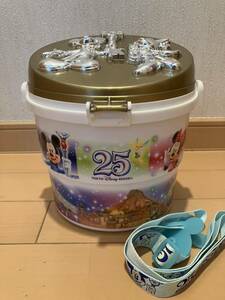 【美品】東京ディズニーランド 25周年 ポップコーンバケット TDL ケース TOKYO Disneyland