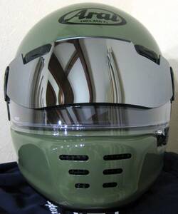 中古美品★Arai★RAPIDE-NEO★アライ★ラパイドネオ★サイズ5７-５８★モスグリーン★ ミラーサンバイザー付き