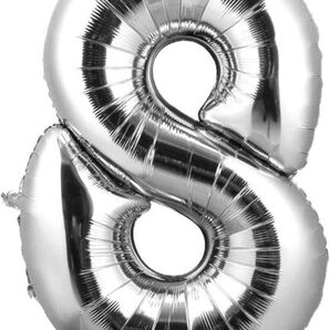 風船 数字 バルーン 90CM 大きい アルミ 数字 8 シルバー