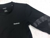 リーボック Reebok スポーツ トレーニング ストリート 五分袖Tシャツ メンズ ストレッチ ドライメッシュ S 黒_画像3