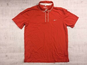 ナイキ ゴルフ NIKE GOLF スポーツ ハーフボタン 半袖ポロシャツ メンズ DRI-FIT ポリエステル100% L オレンジ