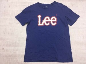 リー Lee 定番ロゴプリント アメカジ ワーク 半袖Tシャツ カットソー メンズ 大きいサイズ XL 紺