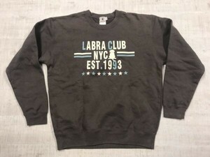 LABRA ラブラ Labrador Retriever ラブラドールレトリバー トラッド バックプリント有 スウェット トレーナー メンズ L グレー