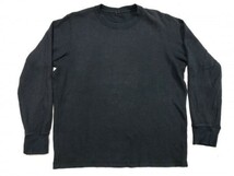 ユニクロ UNIQLO アメカジ ストリート オーセンティック ワッフル サーマルT 長袖Tシャツ ロンT メンズ コットン60% ポリエステル40% L 黒_画像1