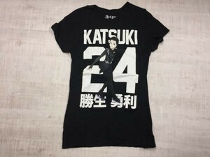 ユーリ!!! on ICE 勝生勇利 アニメ 漫画 フィギュアスケート 半袖Tシャツ カットソー レディース M 黒