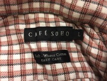 カフェソーホー CAFE SOHO オールド レトロ トラッド 古着 ボタンダウン 起毛 長袖チェックシャツ メンズ L ベージュ_画像2