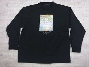 レイジブルー RAGEBLUE × クロード・モネ モネの庭、アイリス アート コラボ ロンT 長袖Tシャツ カットソー メンズ S 黒