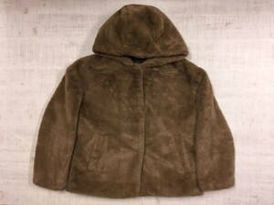 ザラ ZARA ギャル フェイクファー フード付き パーカー ジャケット レディース スナップボタン ポリエステル100% S 茶色