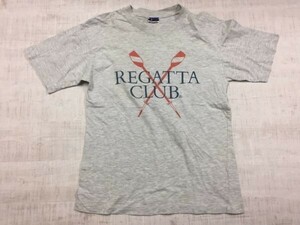 REGATTA CLUB レガッタクラブ スポーツ オールド レトロ 古着 半袖Tシャツ カットソー メンズ M ライトグレー