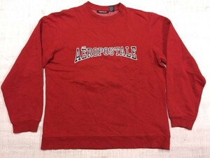 エアロポステール Aeropostale オールド アメカジ ストリート ヒップホップ ロゴ刺繍 スウェットトレーナー メンズ コットン混合 M 赤