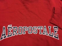 エアロポステール Aeropostale オールド アメカジ ストリート ヒップホップ ロゴ刺繍 スウェットトレーナー メンズ コットン混合 M 赤_画像3