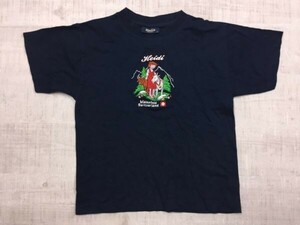 Whole Switzerland スイス スーベニア お土産 ご当地 旅行 アルプスの少女ハイジ風 刺繍 半袖Tシャツ カットソー キッズ 8 紺