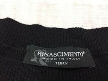 リナシメント RINASCIMENTO ITALY製 クラシック ハート シェブロン 配色切替 ボートネック ニットセーター レディース 黒_画像2