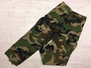 US ARMY 軍もの ミリタリー レプリカ 迷彩カモフラ BDUカーゴパンツ ボトムス メンズ ボタンフライ リップストップ 裾ドローコード S