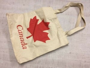 カナダ Canada スーベニア お土産 オールド レトロ 両面プリント メイプルリーフ キャンバス トートバッグ バッグ 小物入れ 生成り