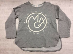 MOGA Moga Old retro mode old clothes reverse side pie ru thin Logo print sweat sweatshirt tops lady's gray 