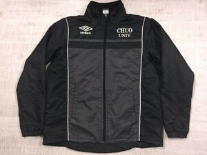 アンブロ UMBRO 中央大学 CHUO University スポーツ カレッジ 中綿 トラック ジャケット メンズ ポリエステル100% M 黒