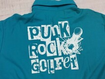 PRGX PUNK ROCK GOLFER パンクロックゴルファー RUNNING AWAY DIES 半袖ポロシャツ メンズ ボタンダウン LL ターコイズ_画像3