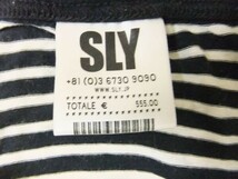 SLY スライ Y2K 00's ロック 平成ギャル とろみ ボーダー Uネック 長袖Tシャツ カットソー トップス レディース_画像2