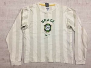 ナイキ NIKE ブラジル BRASIL CBD ブラジルスポーツ連盟 旧ブラジルサッカー連盟 58 長袖Tシャツ メンズ トルコ製 綿100% S 白