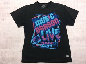 ルーディーズ rudie's × ミュージックドラゴン LIVE 2014 フェス ロック パンク 半袖Tシャツ メンズ S 黒 BACKNUMBER / MIWA
