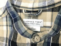 チャオパニック Ciaopanic TYPY アメカジ ストリート チェック ワイド オーバーサイズ ノーカラー長袖コットンネルシャツ メンズ L_画像2