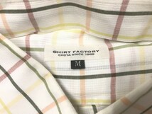 SHIRT FACTORY CHOYA チョーヤ レトロ トラッド チェック ボタンダウン 長袖ドレスシャツ メンズ M 白/黄色/赤_画像2