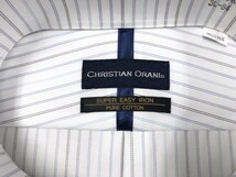 新品タグ付き CHRISTIAN ORANI クリスチャンオラーニ 洋服の青山 トラッド ボタンダウン ストライプ 長袖ドレスシャツ メンズ 3L-84 白_画像2