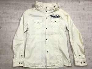 ガッチャ GOTCHA サーフ ロック ネオグランジ ネオお兄系 Y2K 00s 古着 バック大胆刺繍 フード内蔵 シャツジャケット メンズ L 白