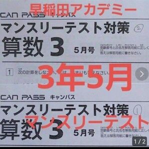 早稲田アカデミー 3年 5月 マンスリーテスト