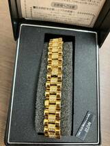 【M】◆未使用保管品◇Klaeuse ELGIN エルジン クォーツ メンズ 腕時計 ゴールドカラー 24K FINE GOLD 999.9 箱付き_画像3