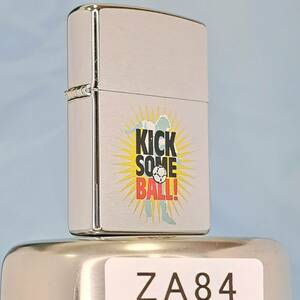 1000円～ zippo 美品 1997年製 サッカー キックオフ 欧州 KICK SOME BALL! シルバー SILVER color ジッポー オイルライター USA ZA84