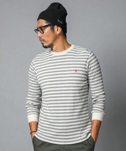 The DUFFER of ST.GEORGE WAFFLE BORDER L/SL TEE：ワッフルボーダー ロングスリーブTシャツ　L