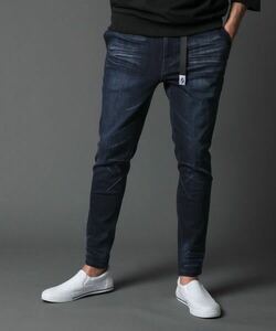 The DUFFER of ST.GEORGE RE PET VERTICAL STRETCH DENIM：サステナブル リサイクルデニム 立体裁断イージーデニムパンツ S