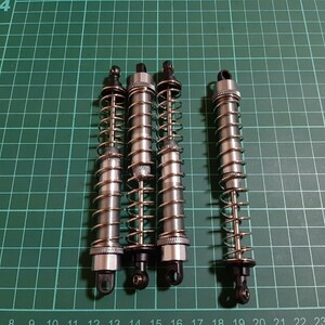 即決《送料無料》 ■超ロング130mm■黒銀■ 新品 1/10 アルミ オイル ダンパー クローラー　ラジコン　クライミング AXIAL RC 4WD CMX GS01