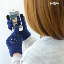 【新品タグ付き】ふわもこ手袋 5本指手袋 スマホ対応 グローブ 防寒 保温 スマホ手袋 スマイリー ニコちゃん スマイル グレー_画像10