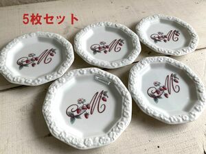◆F11◆Many　マニー ロココ　10角コースター　陶器　5枚セット　参考価格4,675円