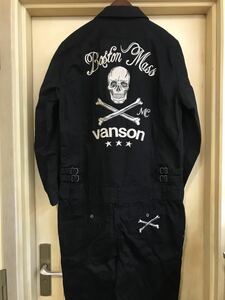 VANSON バンソン　XL ブラック　ツナギ つなぎ オールインワン 長袖 オーバーオール