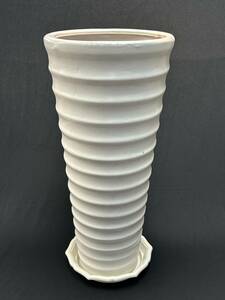 ** long * round deep shape 6 number ceramics pot white bottom hole equipped saucer attaching [ umbrella stand ] also (0124) **