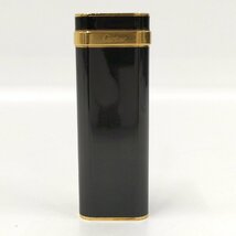 ●Cartier カルティエ ガスライター ブラック×ゴールド 火花確認済[ne]u138_画像1