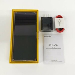 ●UMIDIGI F3 3Pro 5G ブラック 本体 SIMフリー Android 透明スマホケース付き 付属品あり 中古[ne]