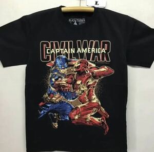 新品 キャプテンアメリカ アイアンマン Tシャツ L サイズ　シビルウォー 管2153