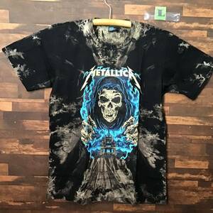 メタリカ　Metallica スカル　Tシャツ　Lサイズ　半袖Tシャツ バンドTシャツ ロックTシャツ タイダイ　絞り染め　ムラ染