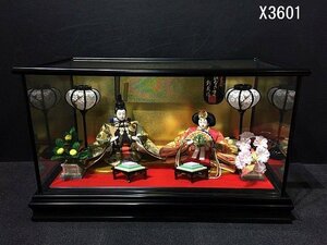 X3601M 雛人形 親王飾り 創花作 ガラスケース 桃の節句 ひな祭り GNG