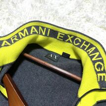 極美品 / Lサイズ アルマーニエクスチェンジ ニット ハーフジップ ARMANI セーター 長袖 ドライバーズニット ロゴ_画像4