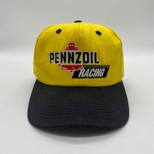 90s　ヴィンテージ　USA製　PENNZOIL　企業モノ　刺繍ロゴ　2トーンカラーキャップ　スナップバック　ペンゾイル