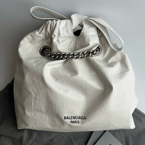 新品 BALENCIAGA バレンシアガ CRUSH スモール トートバッグ ホワイト 742942210IU9001